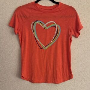 Women's Orange Heart Graphic Tee